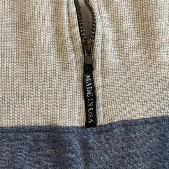 Vintage Cataloochee Ski Area Quarter Zip Pullover Grey Blue Made in USA Large - Picture 3 of 8